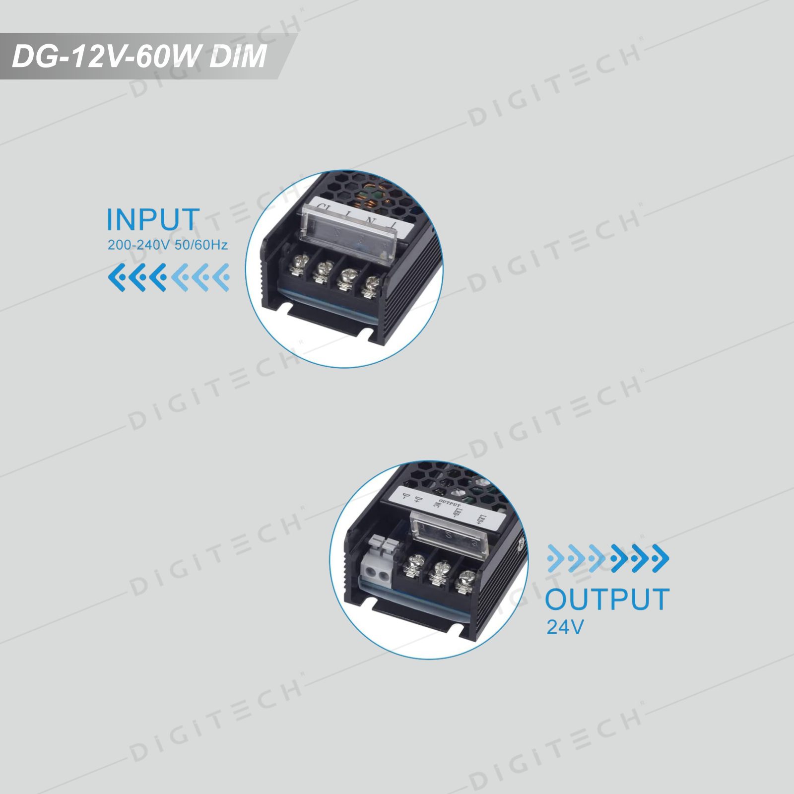 DG-12V-60W DIM 4 in 1 Dimmable Power Supply – Digitech Lights